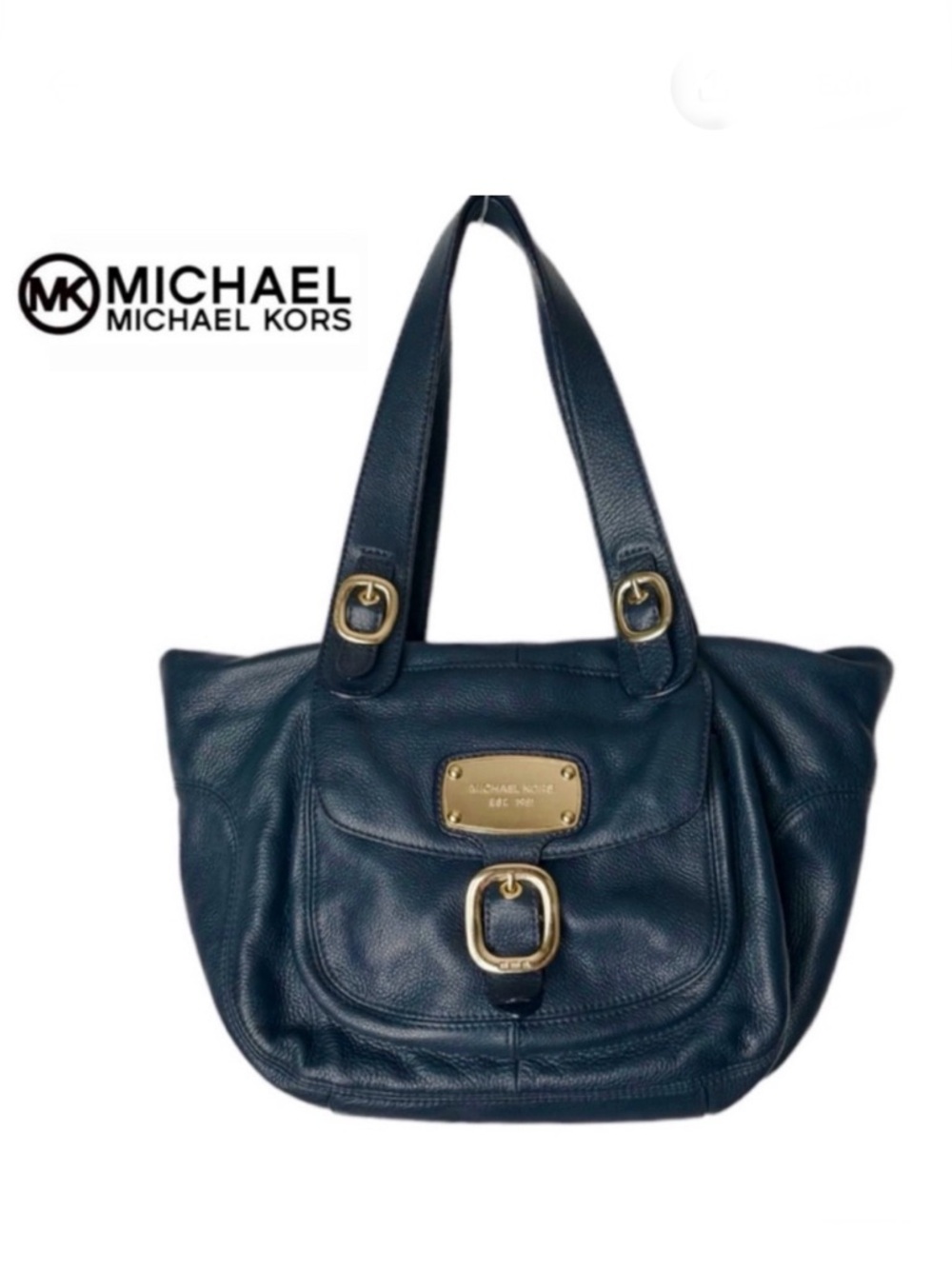 MICHAEL Michael Kors Navy Downtown Hudson Shoulder Tote.
